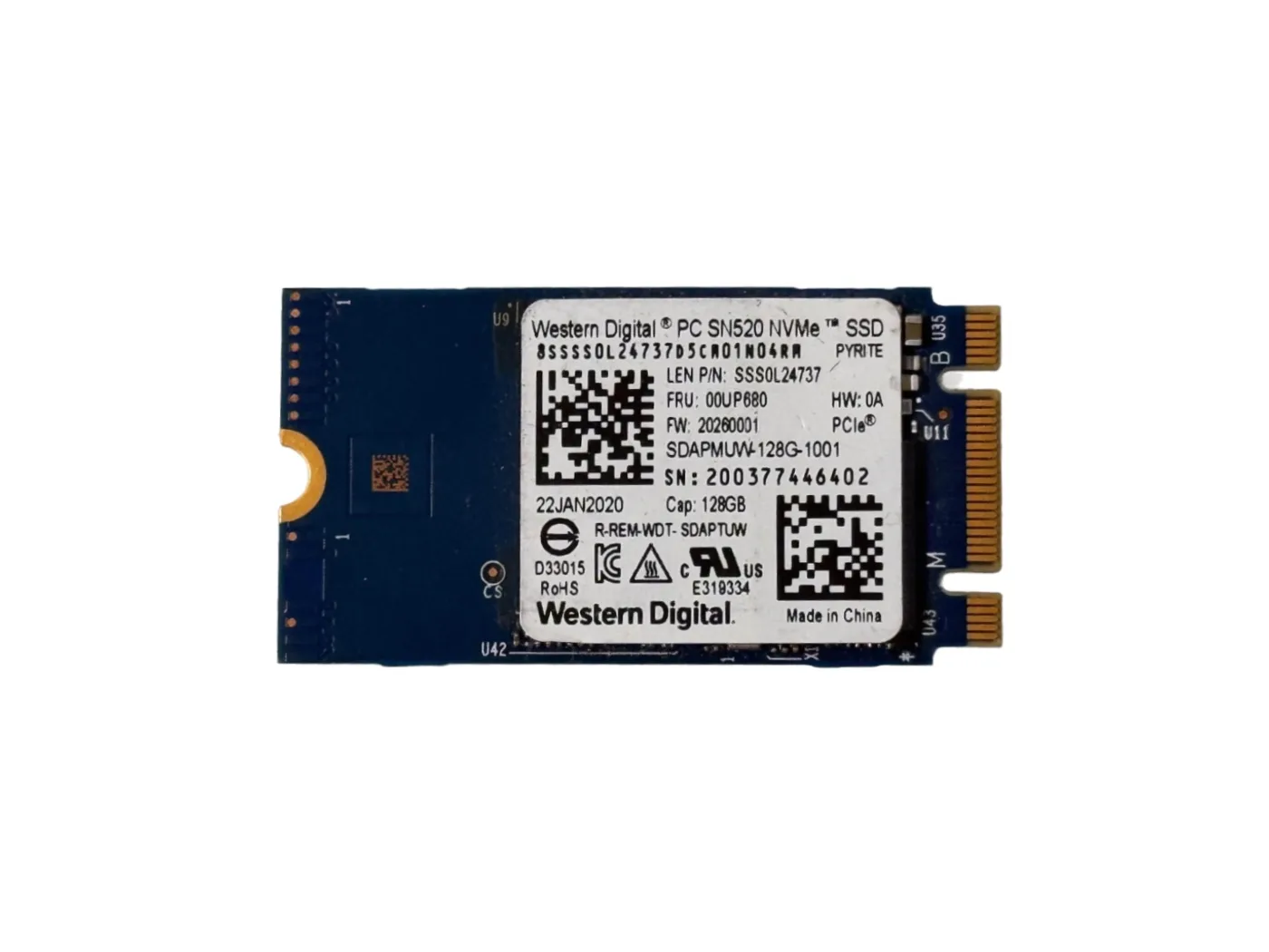 Western Digital SN520 128 GB NVMe SSD M.2